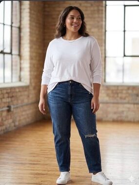SO Relaxed Soft White Long Sleeve Crew Neck Tee Top XXL